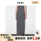 设计师品牌 IMMI 女士精纺羊毛蝴蝶结长半裙300124