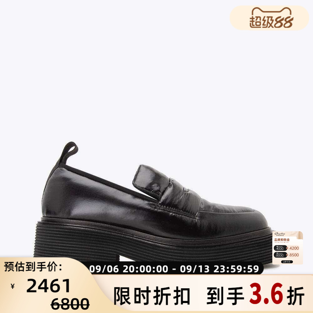 MARNI 男士厚底高级质感圆头一脚蹬休闲乐福鞋面包鞋银泰 301604图片