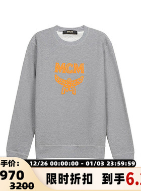 MCM 男士1976系列圆领长袖卫衣簇绒刺绣LOGO银泰百货 300095
