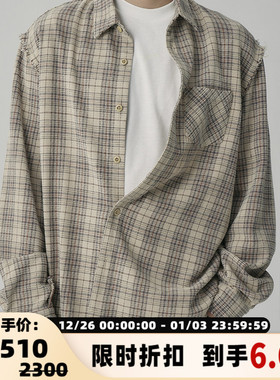 The Last Redemption刘雯/赵今麦同款男女毛边衬衫 301460