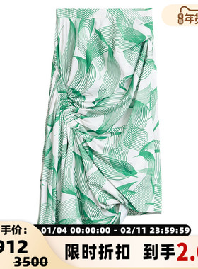 Pushbutton 春夏款女士度假风不对称半身裙银泰百货精品 301596