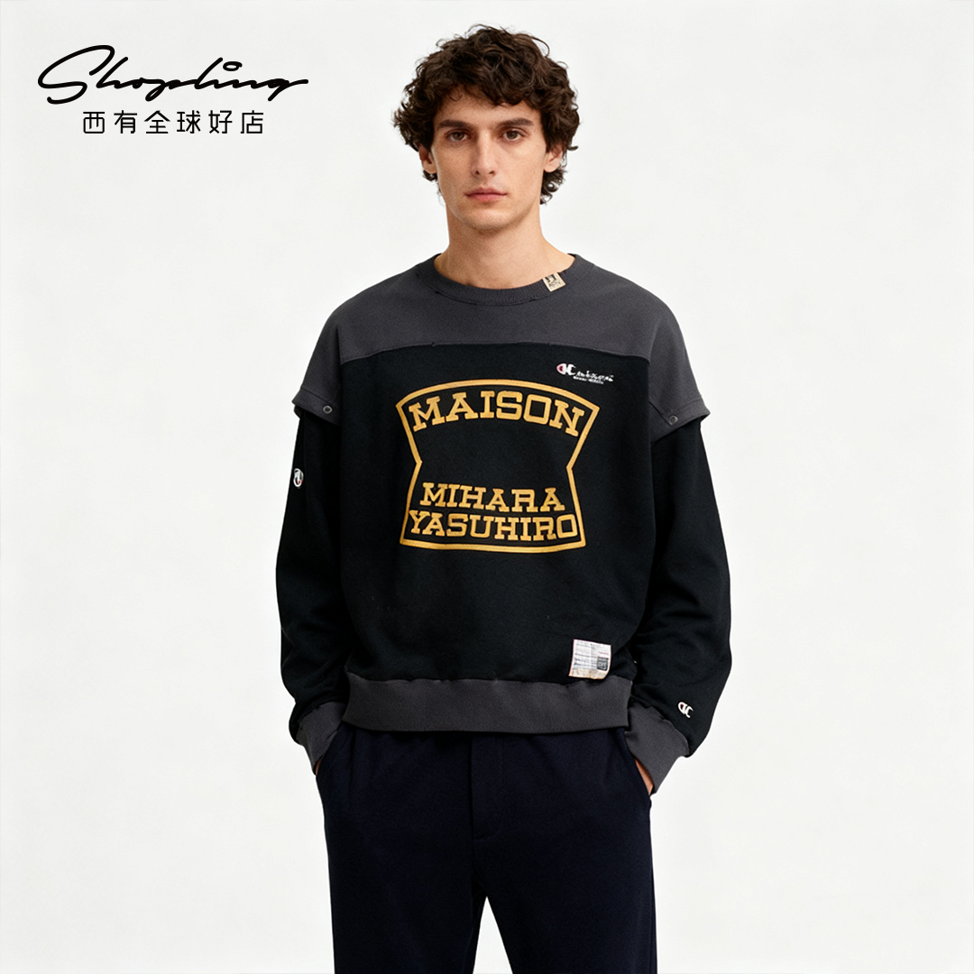 MIHARA YASUHIRO 街头风男士可拆卸拼接卫衣银泰百货 301596