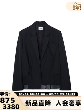 ANDAHALF 秋冬新款女士精纺羊毛皮带西服夹克银泰百货 301602