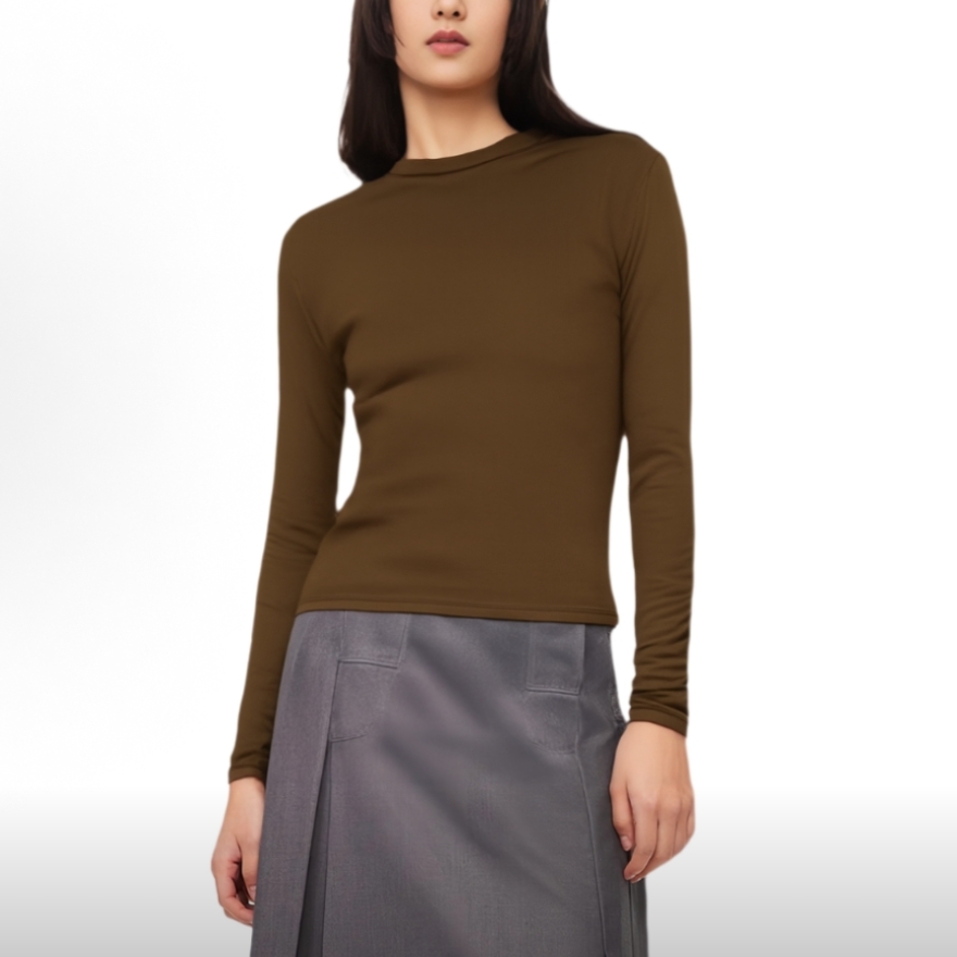 ACNE STUDIOS 女士简约圆领修身长袖T恤打底衫银泰百货 301574