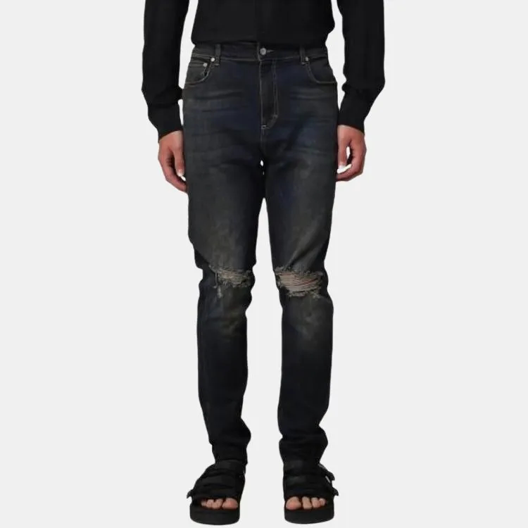 Represent 男士通勤逛街做旧破洞修身牛仔裤 银泰百货精品 301596