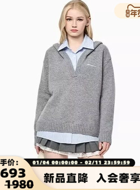 ANN ANDELMAN秋冬新款女士可拆卸衬衫连帽卫衣银泰百货 301286