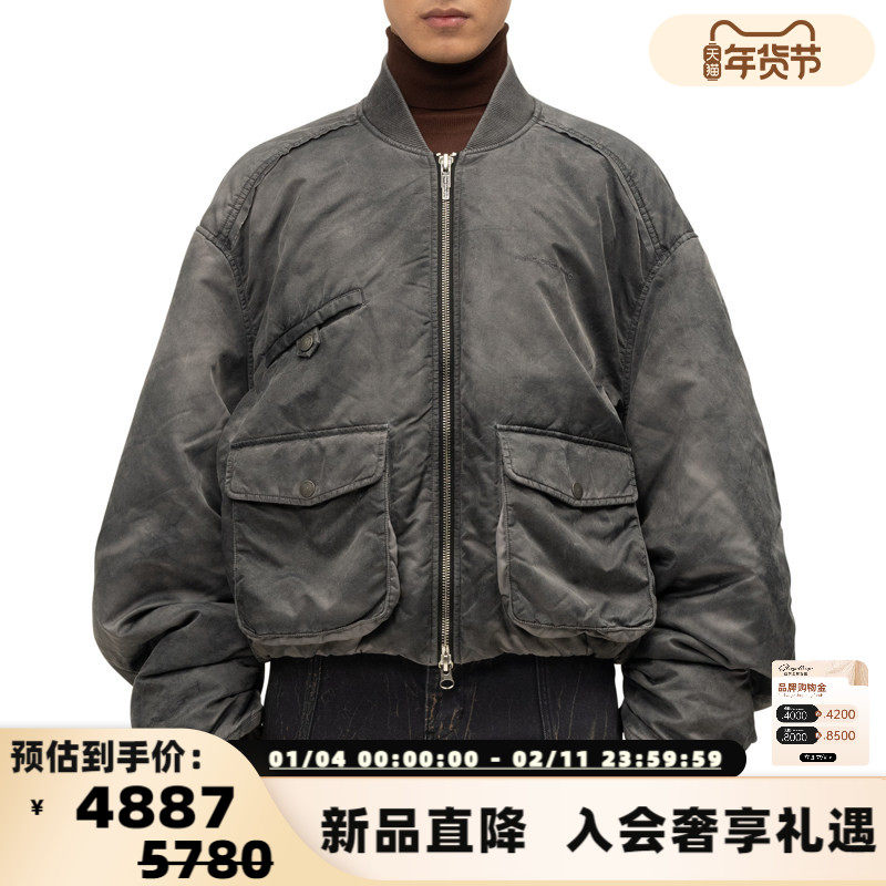 FENG CHEN WANG 25秋冬新款男士手工喷色棒球棉服银泰百货 301614,男装,棉衣,淘宝优惠券,粉丝福利购,淘宝优惠卷