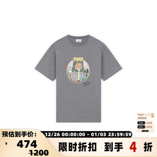 露营狐狸复古休闲圆领短袖 春夏男士 T恤银泰百货 Kitsune Maison