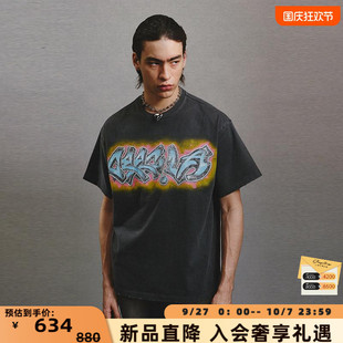 CEEC 春夏男士 絲印涂鴉logo復古做舊T恤銀泰百貨精品 301360