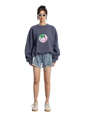 ANN ANDELMAN女士蓝色笑脸套头卫衣301286