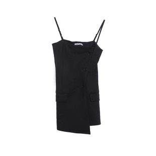 春夏新款 STUDIOS ACNE 女士黑色吊带背心银泰精品301574 断码