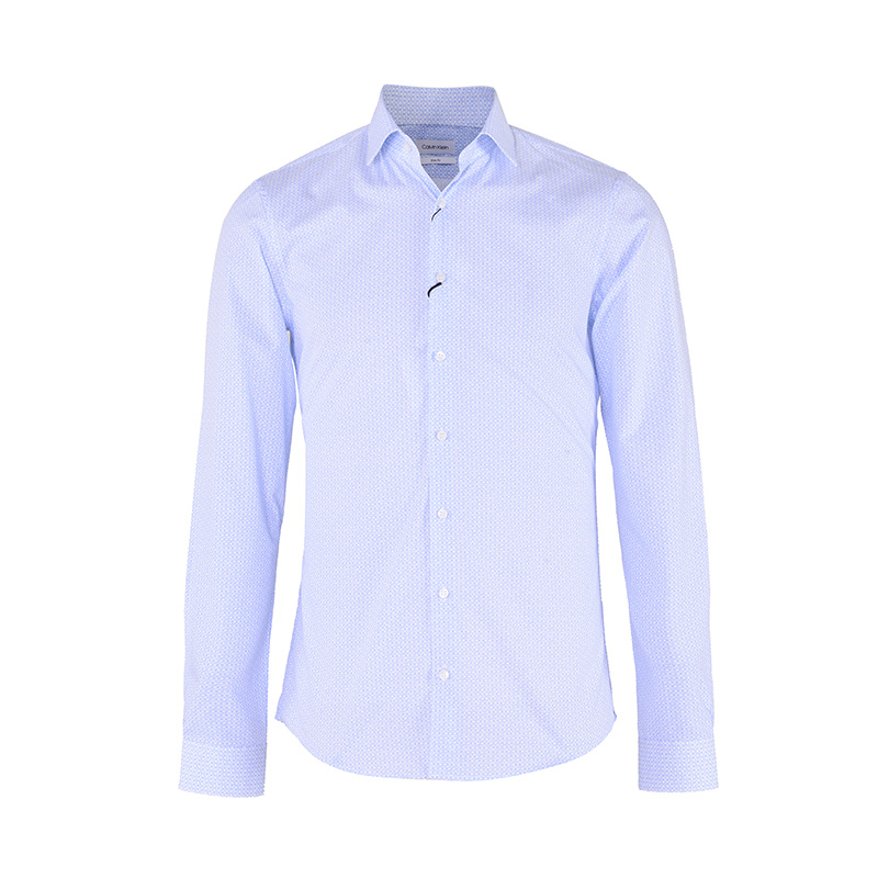 CALVIN KLEIN 男士天蓝色商务休闲长袖衬衫 189303