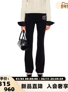 SHRO ENRO Flechazo 秋冬女士蕾丝微喇加绒瑜伽裤银泰  301469