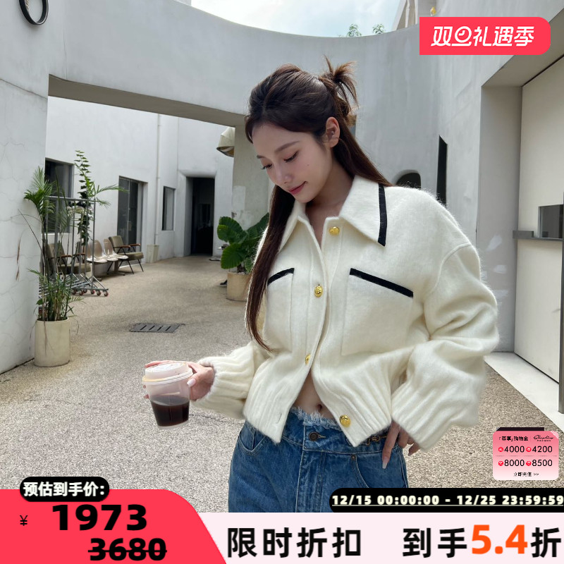 concise-white复古毛呢外套