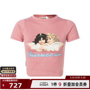 FIORUCCI 休闲圆领T恤短袖 女士棉质舒适短款 24春夏新款 银泰百货