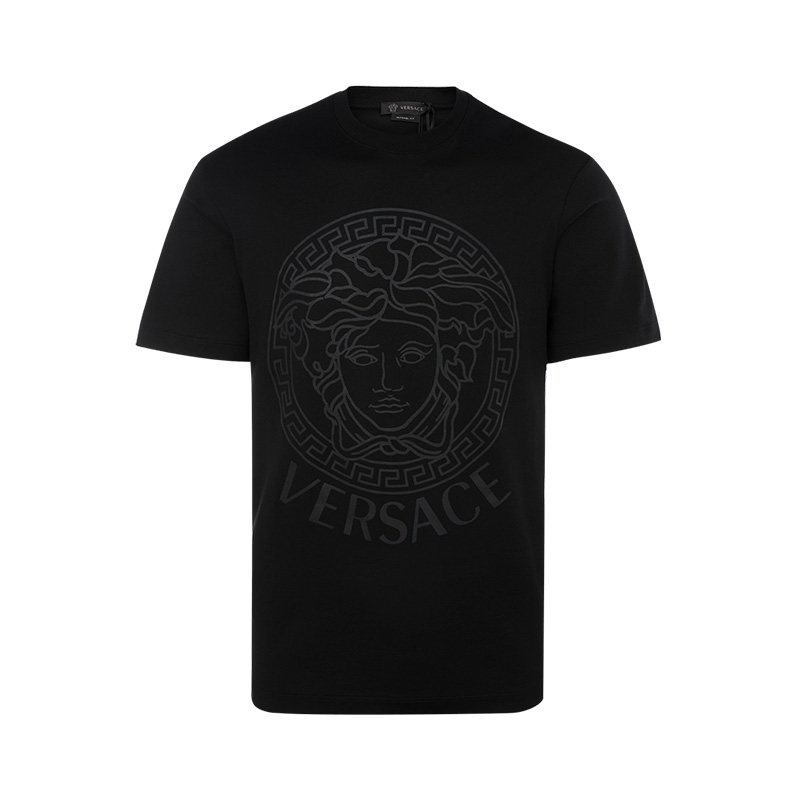 GIANNI VERSACE 黑色美杜莎图案装饰 休闲时尚男士短袖T恤