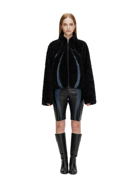 THE LAST REDEMPTION 秋冬款女士摇粒绒拼皮外套301460