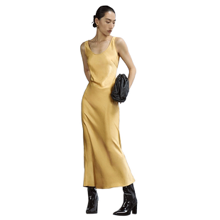 【折扣】INSPIRE STORIES光泽感吊带裙气场全开背心连衣裙银泰