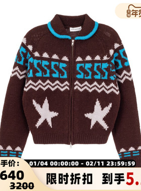 SHORT SENTENCE 秋冬日常通勤女士五角星图案开衫毛衣银泰301574