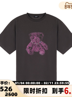 WE11DONE 春夏男士棉质小熊印花短袖圆领T恤银泰百货精品 301574
