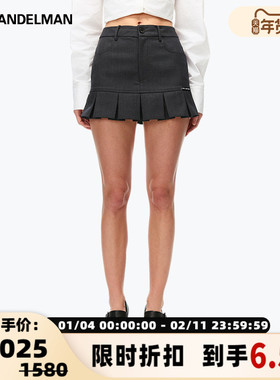 ANN ANDELMAN 25春夏女士a字短裙低腰百褶半裙银泰百货301286