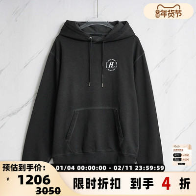 HELMUT LANG 日常通勤男士印花连帽长袖休闲卫衣银泰百货 301596