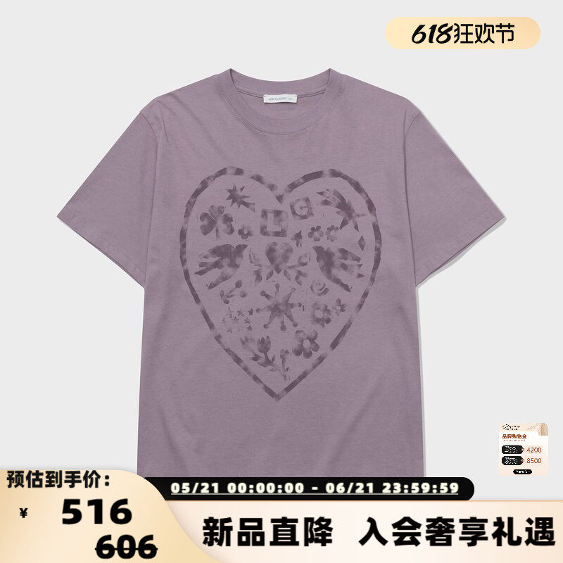 LOW CLASSIC 26春夏新款女士印花圆领短袖T恤衫银泰百货