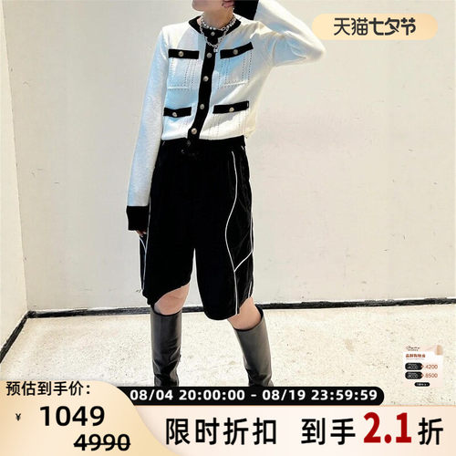 pushBUTTON春夏款女士拼接牛仔短裤银泰百货精品 301596