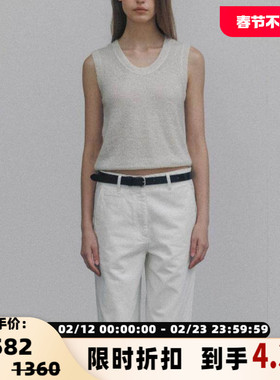 NOTHING WRITTEN春新款白色针织外穿无袖背心T恤银泰百货精品