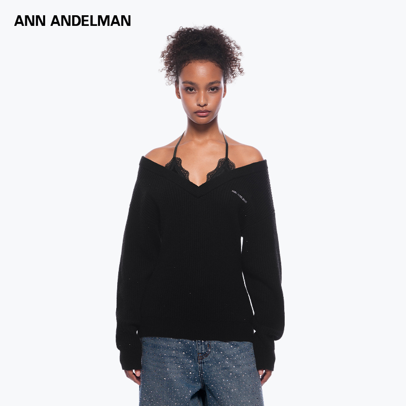 ANN ANDELMAN  秋冬新款女士假两件烫钻针织毛衫银泰百货 301286