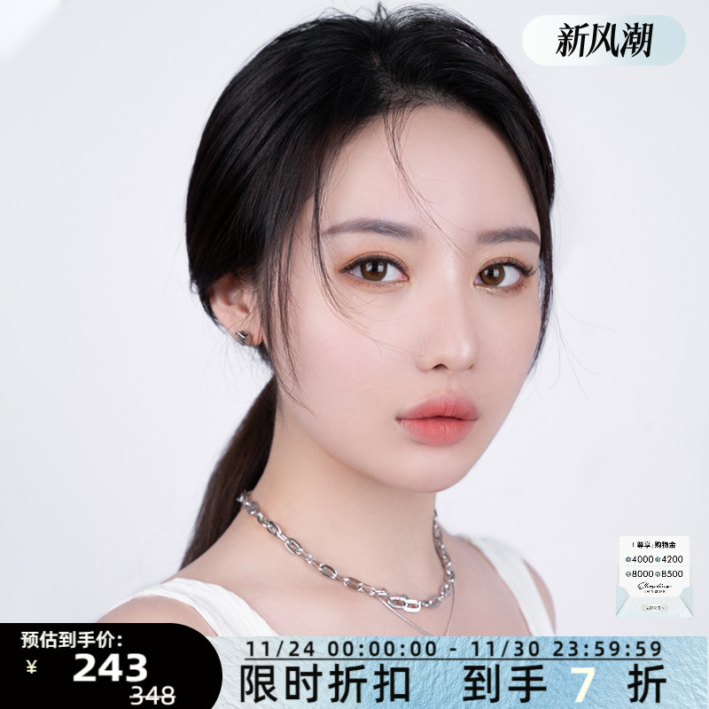 abybcharming情书银色情侣项链