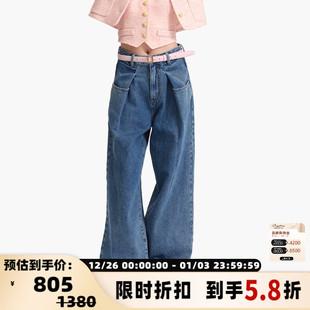 长裤 concise 女士宽松折腰牛仔裤 简白 银泰百货精品301257 white