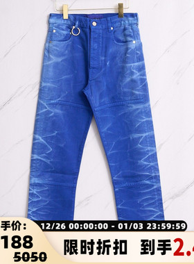 Etudes 男士休闲纯棉直筒褶皱牛仔裤银泰百货精品 301596