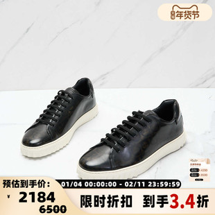 FERRAGAMO/菲拉格慕日常休闲满印图案男士系带休闲鞋 银泰301596