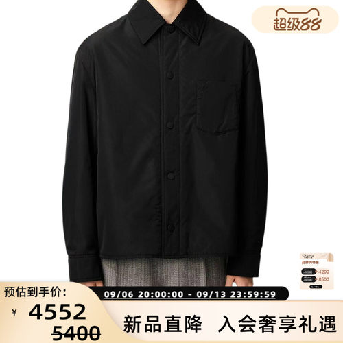 AMI PARIS 男士翻领单排扣纯色夹棉外套银泰百货 301574