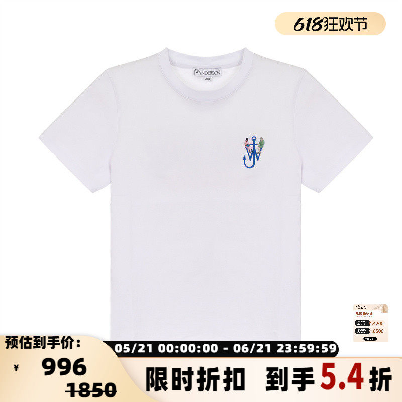 JW ANDERSON 夏季新款女士棉质圆领休闲短袖T恤银泰百货 301574