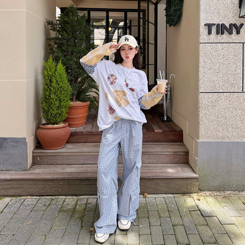 SOFITTE女格纹工装裤