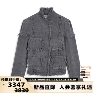 女士小立领多口袋休闲夹克短外套银泰百货 26春夏新款 OPEN