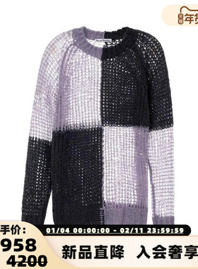 ACNE STUDIOS 春季新款女士黑色撞色针织上衣银泰百货精品301574