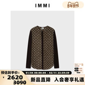 IMMI 女士圆点拼色无领长袖 衬衫 设计师品牌 银泰百货 300124