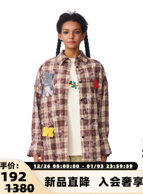 ANDREA MARTIN 25秋冬新款女士趣味印花格子衬衫银泰百货 301489