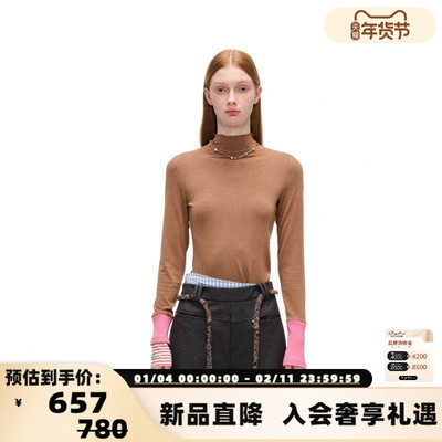 设计师品牌高领拼接打的长袖