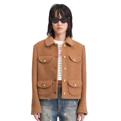 concise-white索菲亚翻领外套