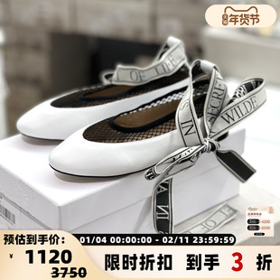 JW ANDERSON 潮流时尚字母绑带芭蕾舞鞋浅口鞋银泰百货 301596