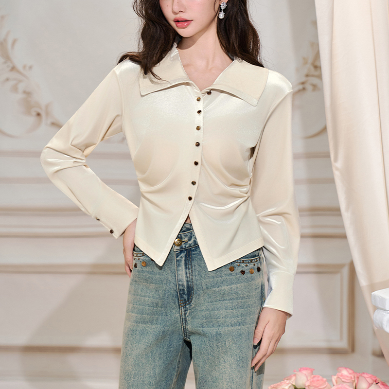 Three Quarters 女士设计手工异形烫珠阔腿牛仔裤银泰百货 301355