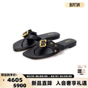 银泰百货精品 休闲搭扣人字拖鞋 301574 女士牛皮革时尚 CHLOE