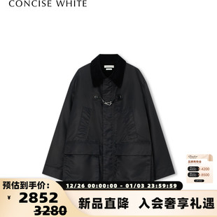 25秋冬女士夹棉廓形夹克银泰百货精品 简白 301257 white concise