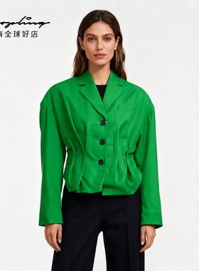 Pushbutton 春夏女士港风复古收腰西装夹克外套银泰百货 301596