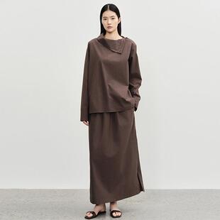 女士侧开衩长半裙银泰百货精品 秋冬新款 301257 white concise