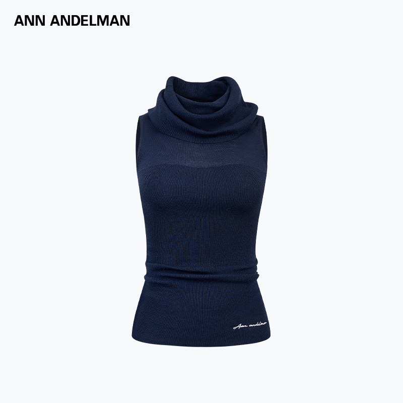 ANN ANDELMAN  新款女士堆堆领毛织褶皱背心银泰百货 301286